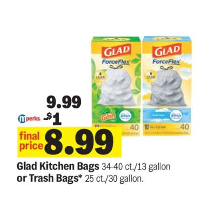 Glad Kitchen Bags or Trash Bags