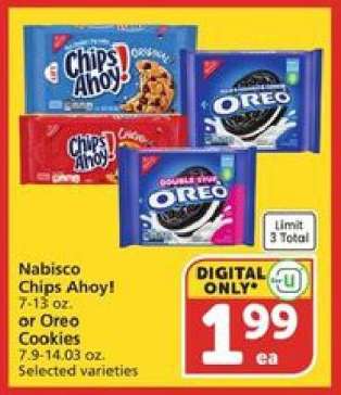Nabisco Chips Ahoy! or Oreo Cookies