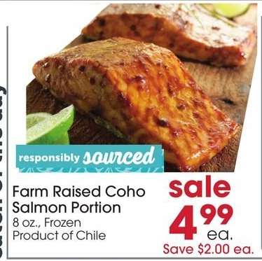 Farm Raised Coho Salmon Portion