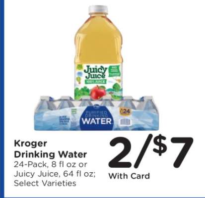 Kroger Drinking Water or Juicy Juice