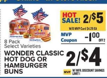 Wonder Classic Hot Dog or Hamburger Buns