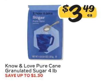 Know & Love Pure Cane Granulated Sugar 4 lb