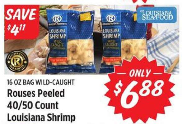 Rouses Peeled 40/50 Count Louisiana Shrimp