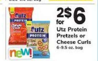 Utz Protein Pretzels or Cheese Curls