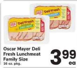 Oscar Mayer Deli Fresh Lunchmeat Family Size