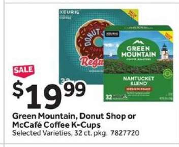 Green Mountain, Donut Shop or McCafé Coffee K-Cups