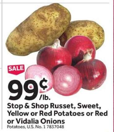 Stop & Shop Russet, Sweet, Yellow or Red Potatoes or Red or Vidalia Onions