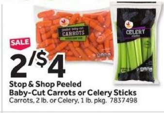 Stop & Shop Peeled Baby-Cut Carrots or Celery Sticks