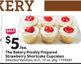 The Bakery Freshly Prepared Strawberry Shortcake Cupcakes