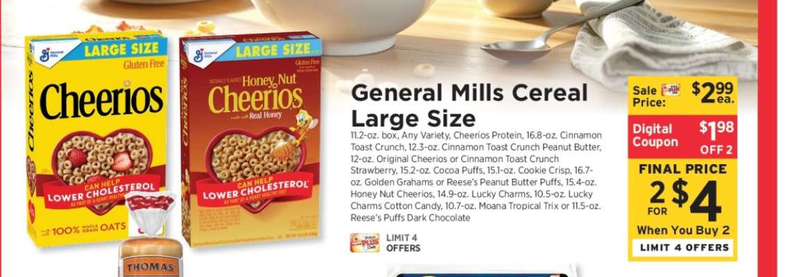 General Mills Cereal Large Size