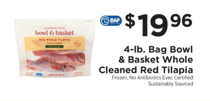 4-lb Bag, Bowl & Basket Whole Cleaned Red Tilapia