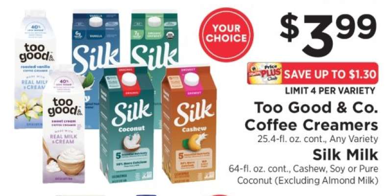 Too Good & Co. Coffee Creamers, Silk Milk