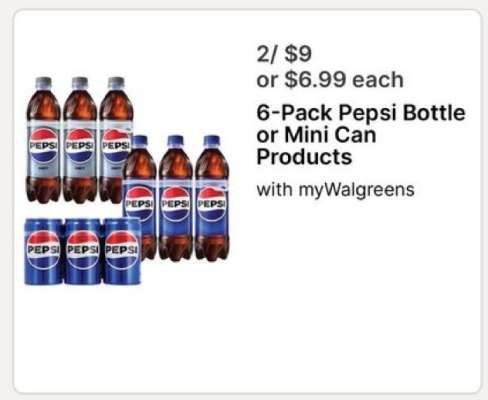 6-Pack Pepsi Bottle or Mini Can Products