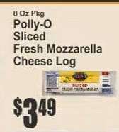 Polly-O Sliced Fresh Mozzarella Cheese Log