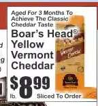 Boar's Head Yellow Vermont Cheddar