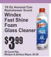 Windex Fast Shine Foam Glass Cleaner
