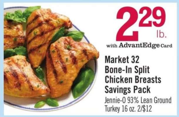 Market 32 Bone-In Split Chicken Breasts Savings Pack