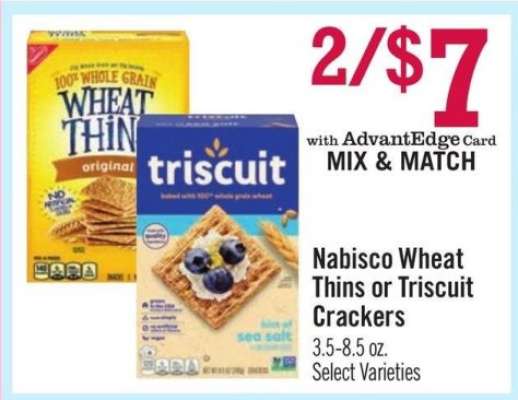 Nabisco Wheat Thins or Triscuit Crackers