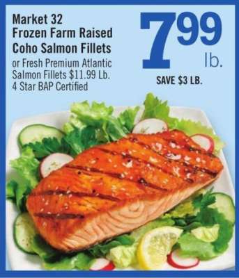 Market 32 Frozen Farm Raised Coho Salmon Fillets