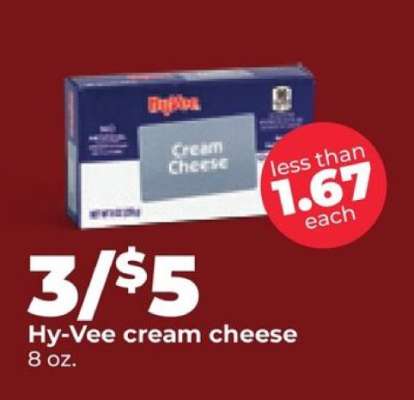 Hy-Vee cream cheese