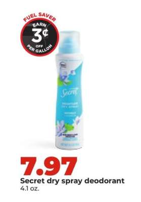Secret dry spray deodorant