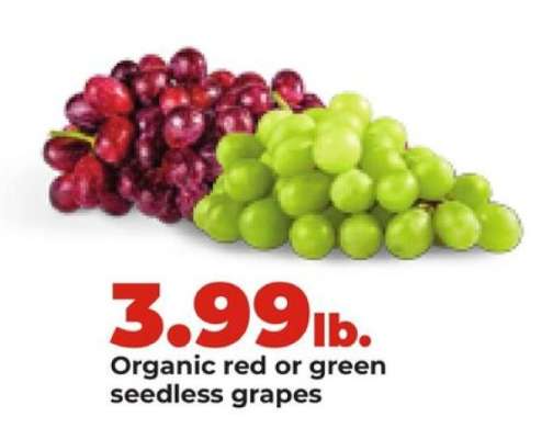 Organic Red or Green Seedless Grapes