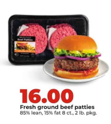 Fresh ground beef patties