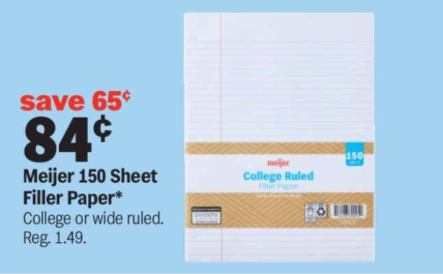 Meijer 150 Sheet Filler Paper