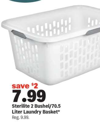Sterilite 2 Bushel 70.5 Liter Laundry Basket