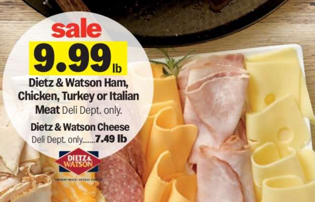Dietz & Watson Ham, Chicken, Turkey, or Italian Meat.