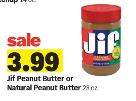 Jif Peanut Butter or Natural Peanut Butter