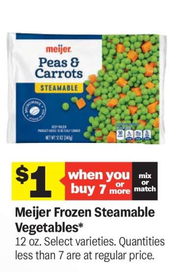 Meijer Frozen Steamable Vegetables
