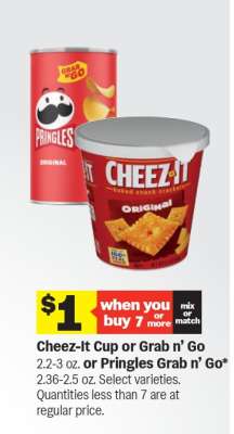 Cheez-It Cup or Pringles Grab n’ Go