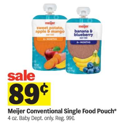 Meijer Conventional Single Food Pouch