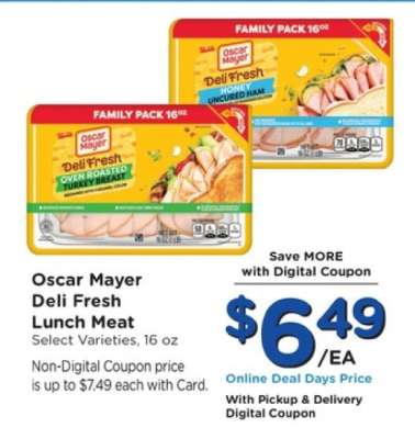 Oscar Mayer Deli Fresh Lunch Meat
