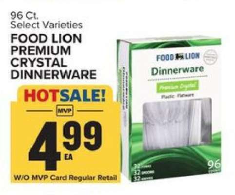 Food Lion Premium Crystal Dinnerware