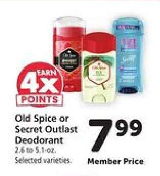 Old Spice or Secret Outlast Deodorant
