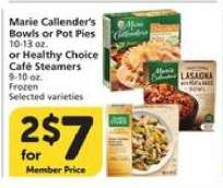 Marie Callender's Bowls or Pot Pies / Healthy Choice Café Steamers