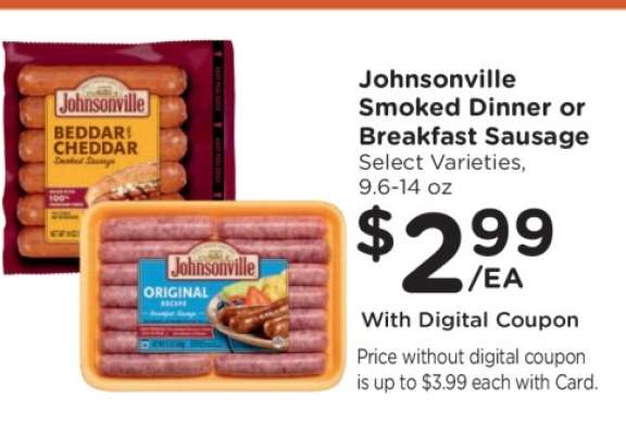 Johnsonville Smoked Dinner or Breakfast Sausage