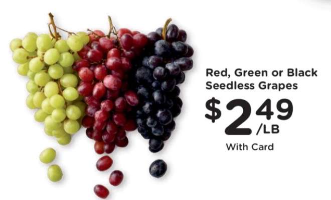 Red, Green or Black Seedless Grapes