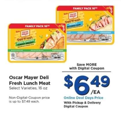 Oscar Mayer Deli Fresh Lunch Meat