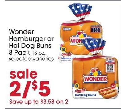 Wonder Hamburger or Hot Dog Buns