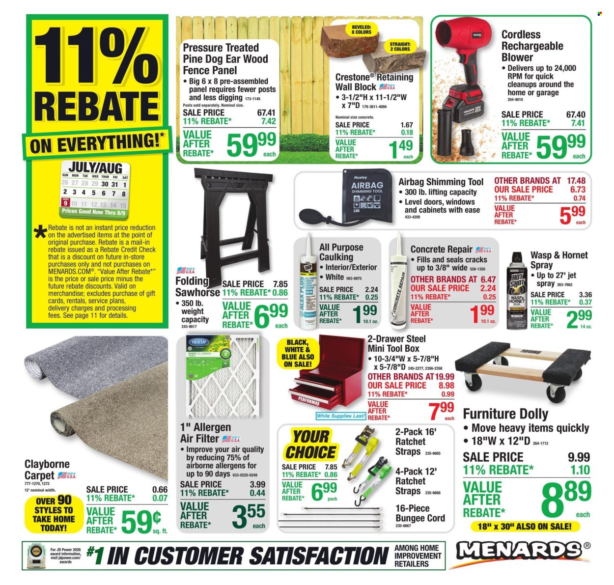 Menards ad - 07/30/2026 - 08/09/2026. Page 1