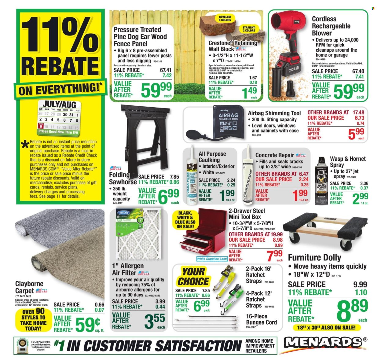 Menards ad - 07/30/2026 - 08/09/2026. Page 1