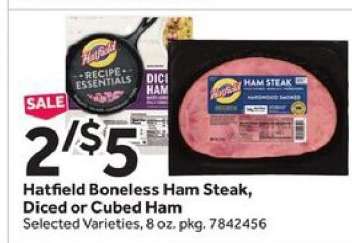 Hatfield Boneless Ham Steak, Diced or Cubed Ham