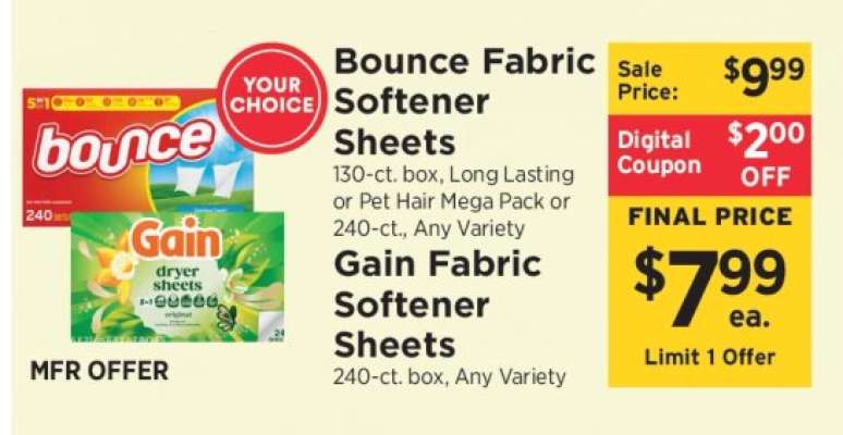 Bounce & Gain Fabric Softener Sheets