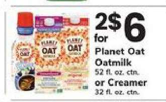 Planet Oat Oatmilk or Creamer