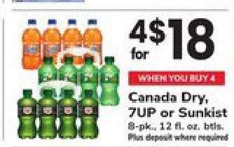 Canada Dry, 7UP or Sunkist