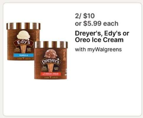Dreyer's, Edy's or Oreo Ice Cream