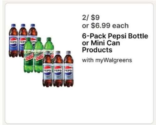 6-Pack Pepsi Bottle or Mini Can Products